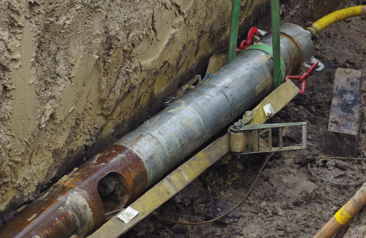 Vortrieb Stahlrohr DN 200 mm im bestehendem Leitungsgraben