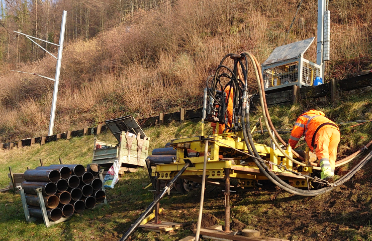 Querung der Bahnanlage mit dem Pressbohrverfahren