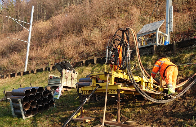 Querung der Bahnanlage mit dem Pressbohrverfahren