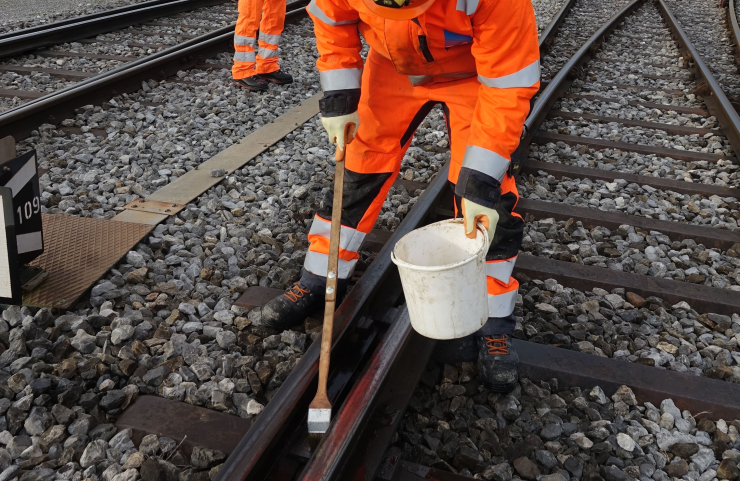 Schmieren der gereinigten Weiche