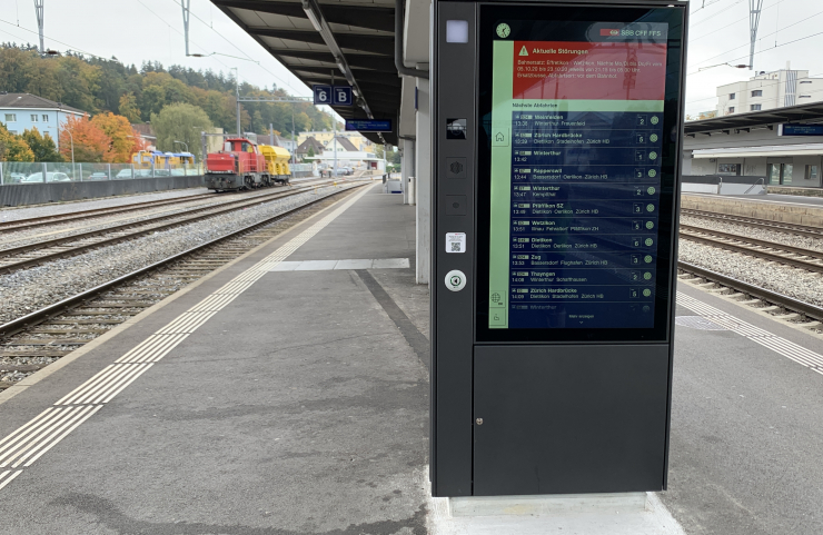 Steht auf einem guten Fundament, das Display bereit zur Kundennutzung