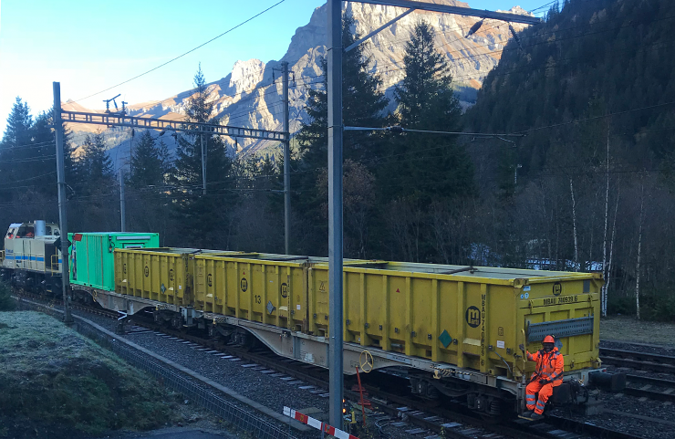 Bahnlogistik für Bauarbeiten am Lötschberg – Scheiteltunnel