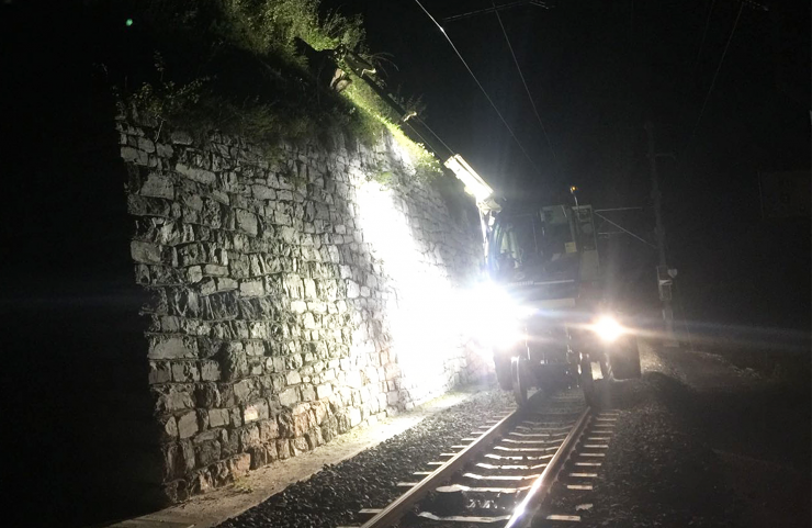 Böschungspflege für die Rhätische Bahn