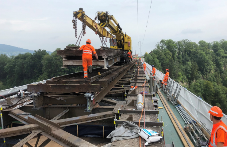 Sanierung der höchsten Eisenbahnbrücke der Schweiz