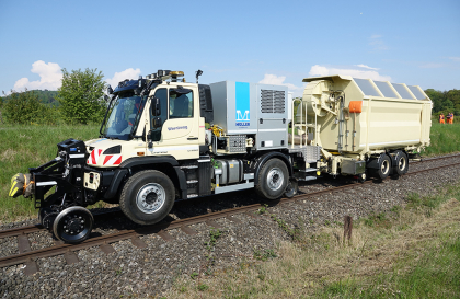 Unimog rail-route avec porteur d'appareil