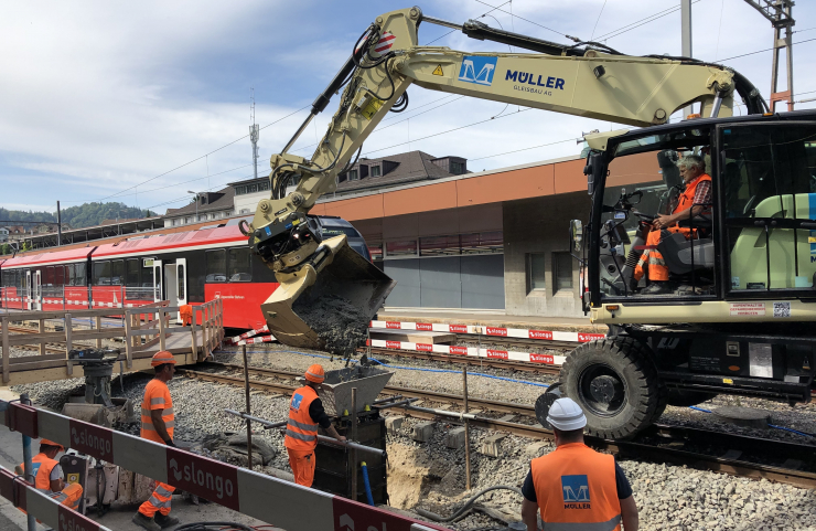 Gleisumbau Bahnhof Herisau