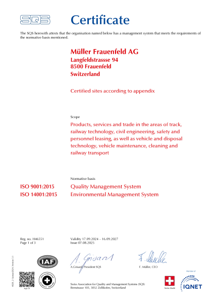 Zertifikat ISO 9001+14001 EN