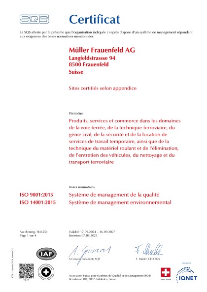 Zertifikat ISO 9001+14001 FR
