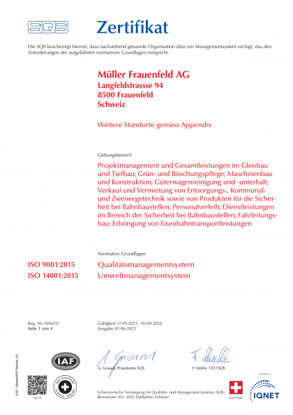 Zertifikat ISO 9001+14001 Deutsch